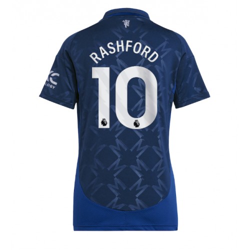 Fotballdrakt Dame Manchester United Marcus Rashford #10 Bortedrakt 2024-25 Kortermet